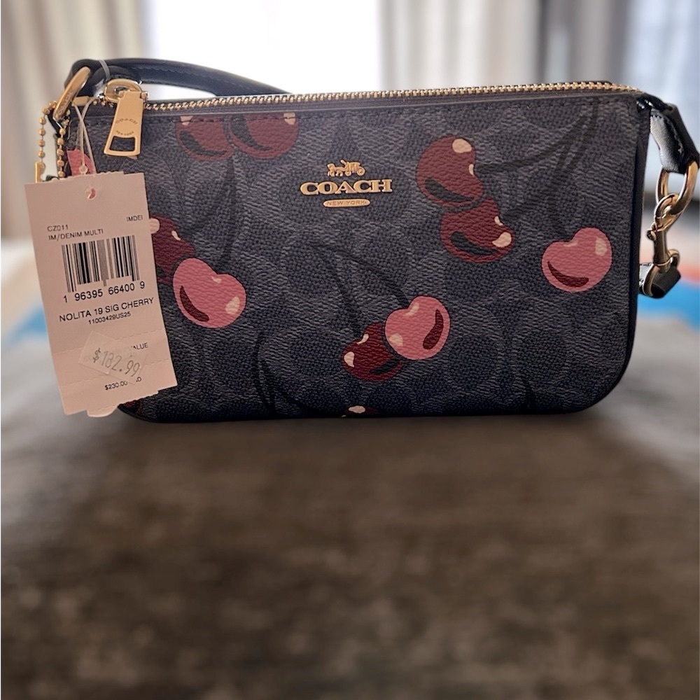 NWT Coach Denim Cherry Nolita Handbag Purse
